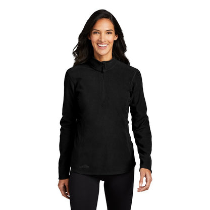 NEW SEI Eddie Bauer® Ladies 1/2-Zip Microfleece Jacket- Black