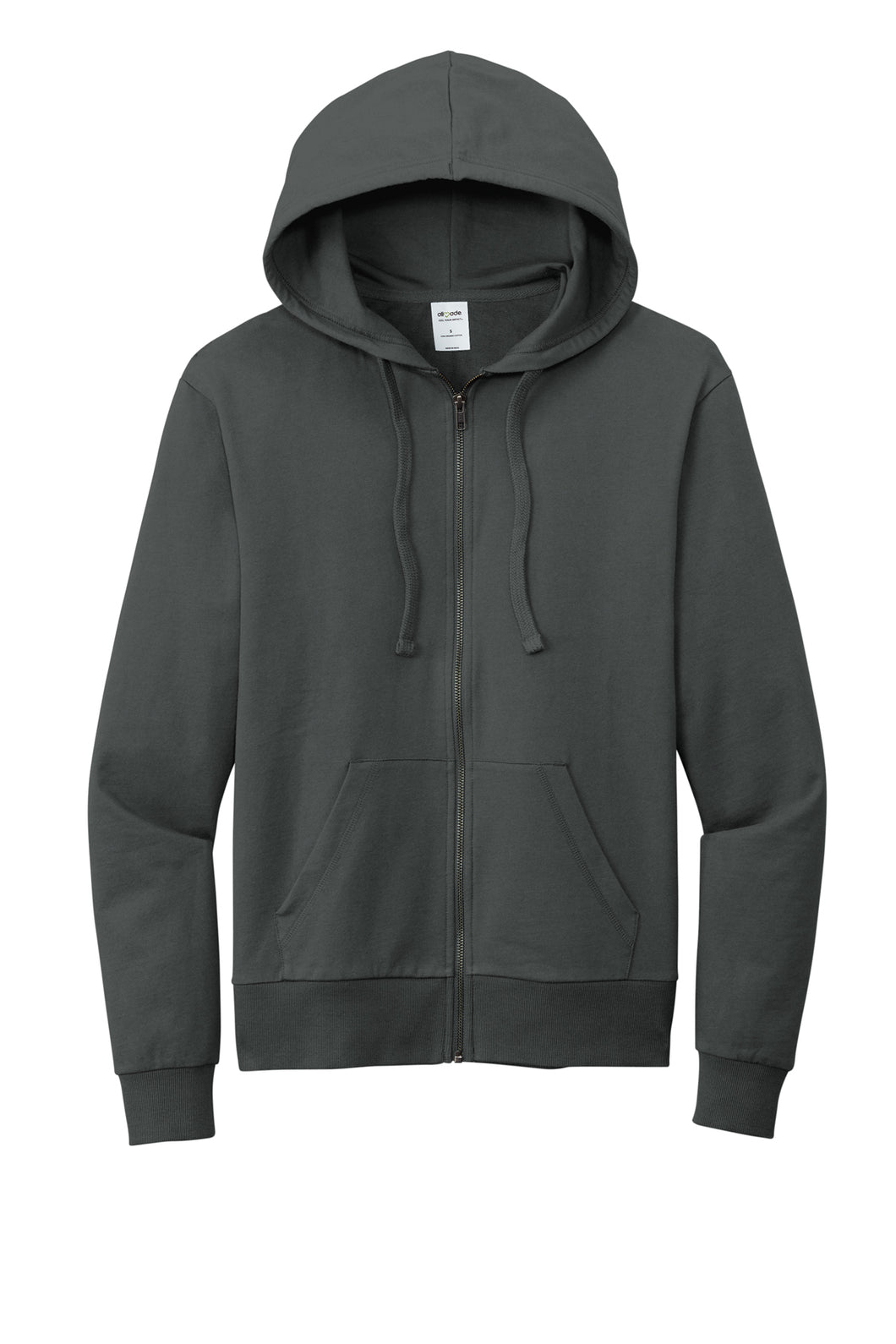 T4G Allmade® Unisex Organic French Terry Full-Zip Hoodie -  Terrain Grey