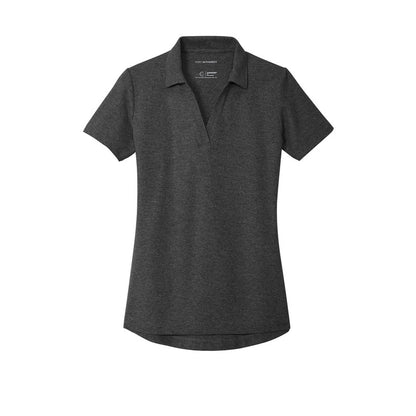 T4G Port Authority® Women's C-FREE® Cotton Blend Pique Polo - Charcoal Heather