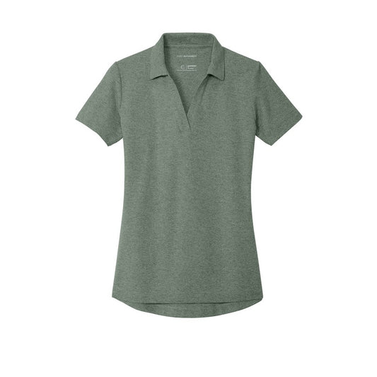 T4G Port Authority® Women's C-FREE® Cotton Blend Pique Polo - Dark Green Heather