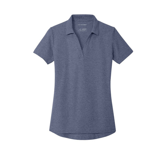 T4G Port Authority® Women's C-FREE® Cotton Blend Pique Polo - Navy Heather