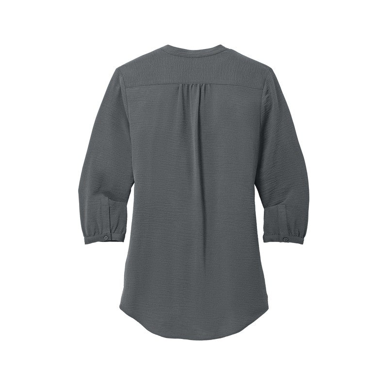 NEW SEI Port Authority® Ladies 3/4-Sleeve Textured Crepe Tunic - Graphite