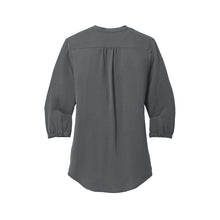 Load image into Gallery viewer, NEW SEI Port Authority® Ladies 3/4-Sleeve Textured Crepe Tunic - Graphite
