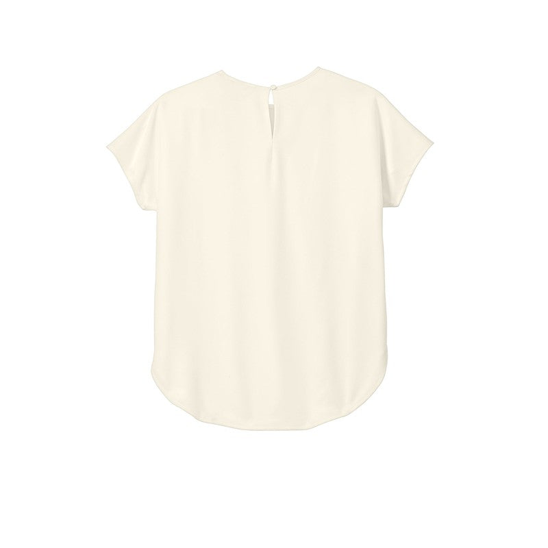 NEW SEI Mercer+Mettle® Women's Stretch Crepe Crew - Ivory Chiffon