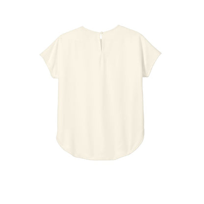 NEW SEI Mercer+Mettle® Women's Stretch Crepe Crew - Ivory Chiffon