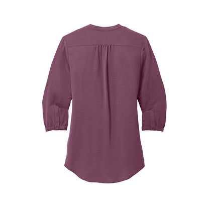 NEW SEI Port Authority® Ladies 3/4-Sleeve Textured Crepe Tunic - Purple Mist