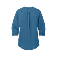 Load image into Gallery viewer, NEW SEI Port Authority® Ladies 3/4-Sleeve Textured Crepe Tunic - Aegean Blue
