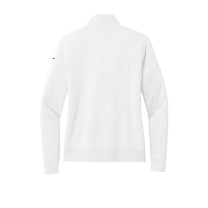 NEW SEI Nike Ladies Club Fleece Sleeve Swoosh 1/2-Zip - White