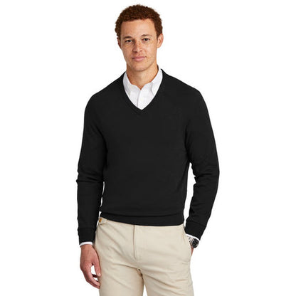 NEW - Brooks Brothers® Cotton Stretch V-Neck Sweater - Deep Black