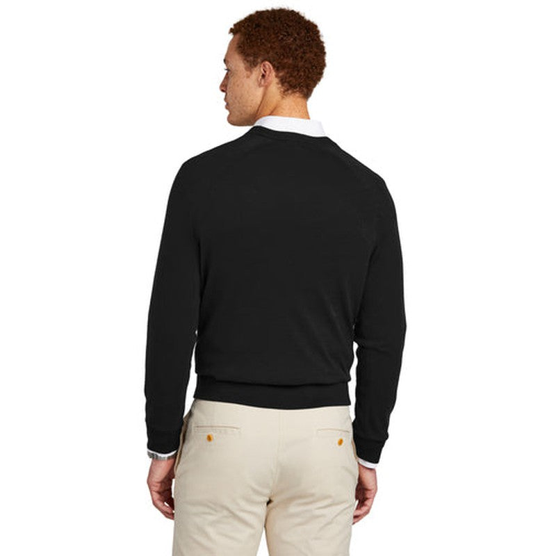 NEW - Brooks Brothers® Cotton Stretch V-Neck Sweater - Deep Black