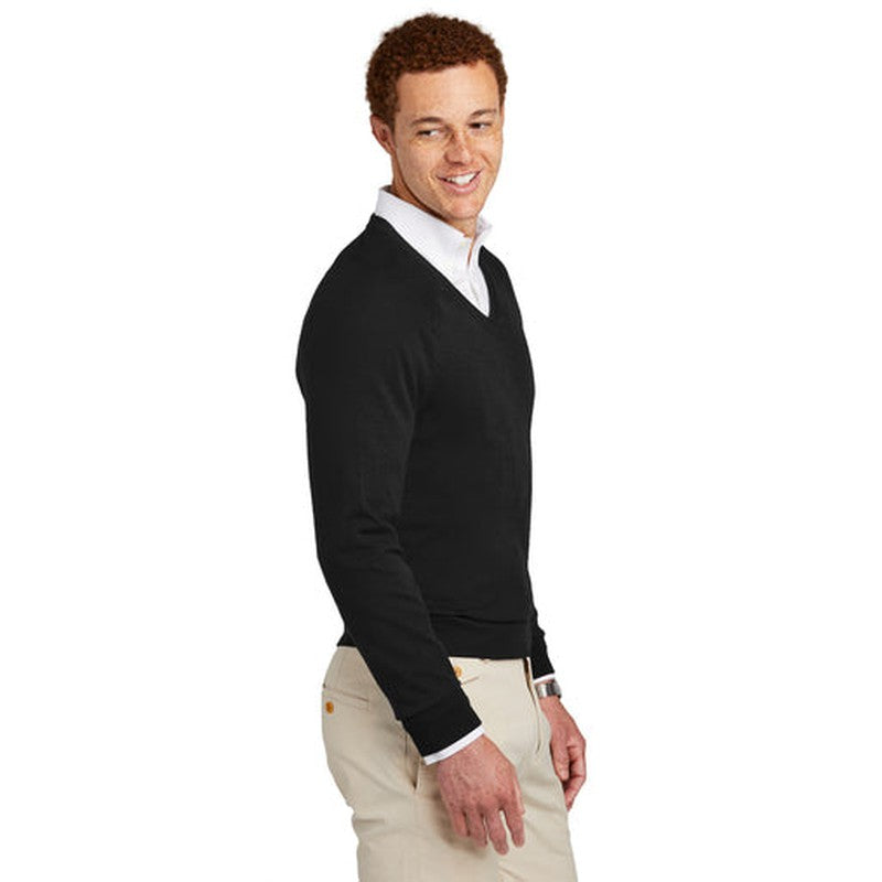 NEW - Brooks Brothers® Cotton Stretch V-Neck Sweater - Deep Black