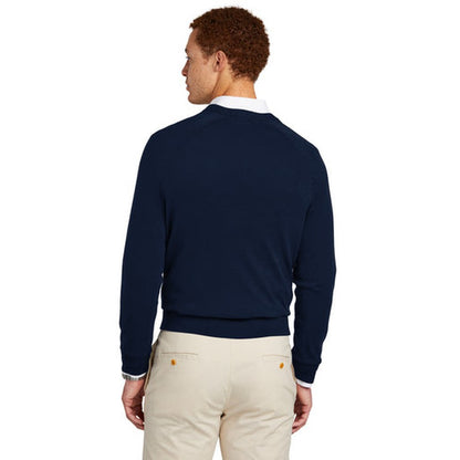 NEW - Brooks Brothers® Cotton Stretch V-Neck Sweater - Navy Blazer