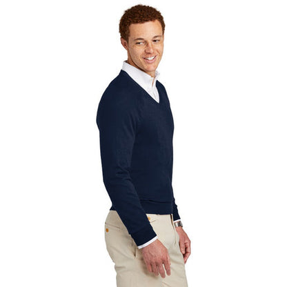 NEW - Brooks Brothers® Cotton Stretch V-Neck Sweater - Navy Blazer