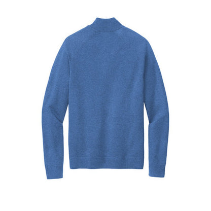 NEW - Brooks Brothers® Cotton Stretch 1/4-Zip Sweater - Charter Blue Heather