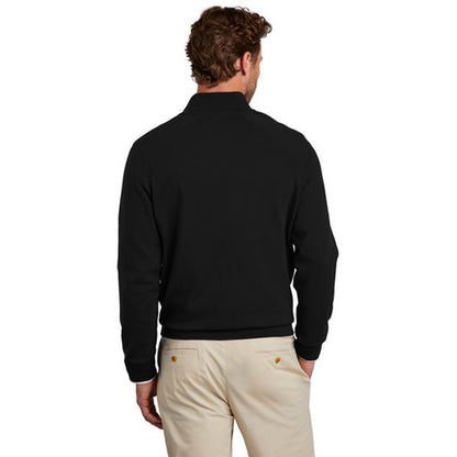 NEW - Brooks Brothers® Cotton Stretch 1/4-Zip Sweater - Deep Black