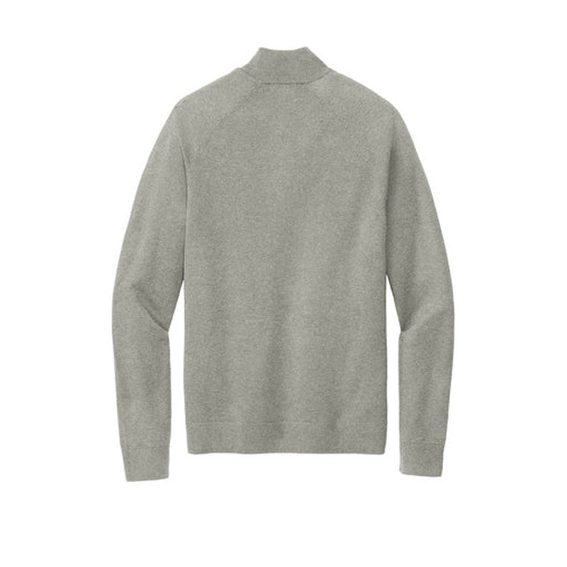 NEW - Brooks Brothers® Cotton Stretch 1/4-Zip Sweater - Light Shadow Grey Heather