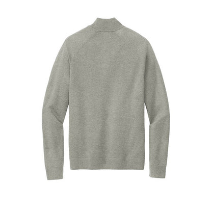 NEW - Brooks Brothers® Cotton Stretch 1/4-Zip Sweater - Light Shadow Grey Heather