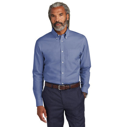 NEW - Brooks Brothers® Wrinkle-Free Stretch Pinpoint Shirt - Cobalt Blue