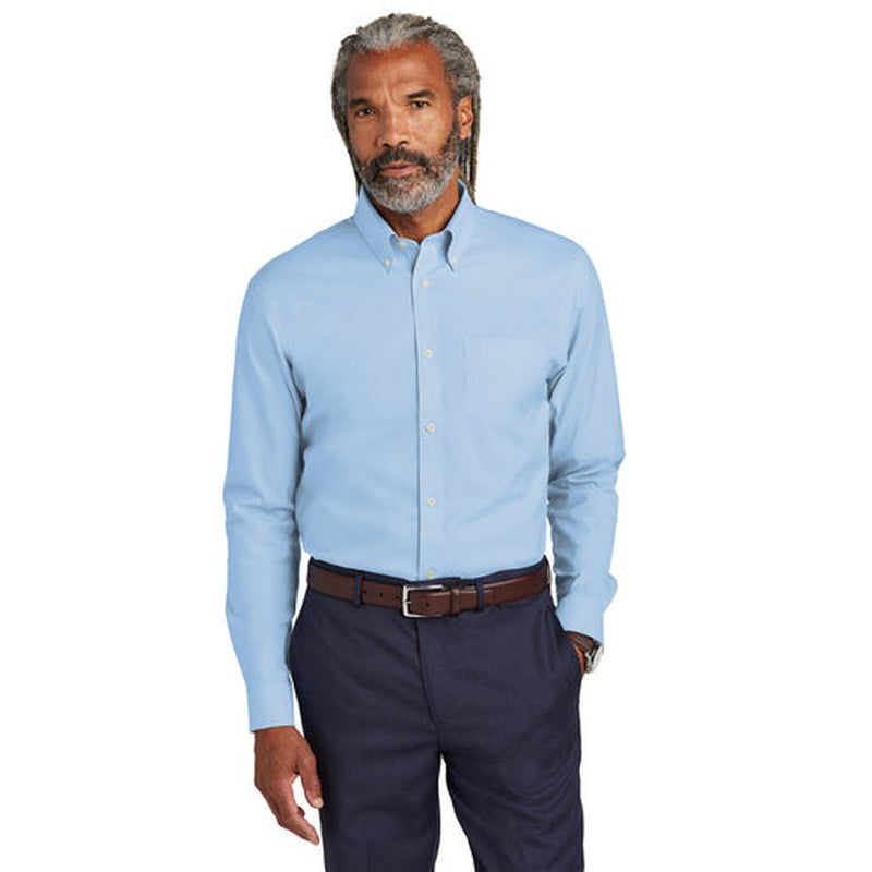 NEW - Brooks Brothers® Wrinkle-Free Stretch Pinpoint Shirt - Newport Blue