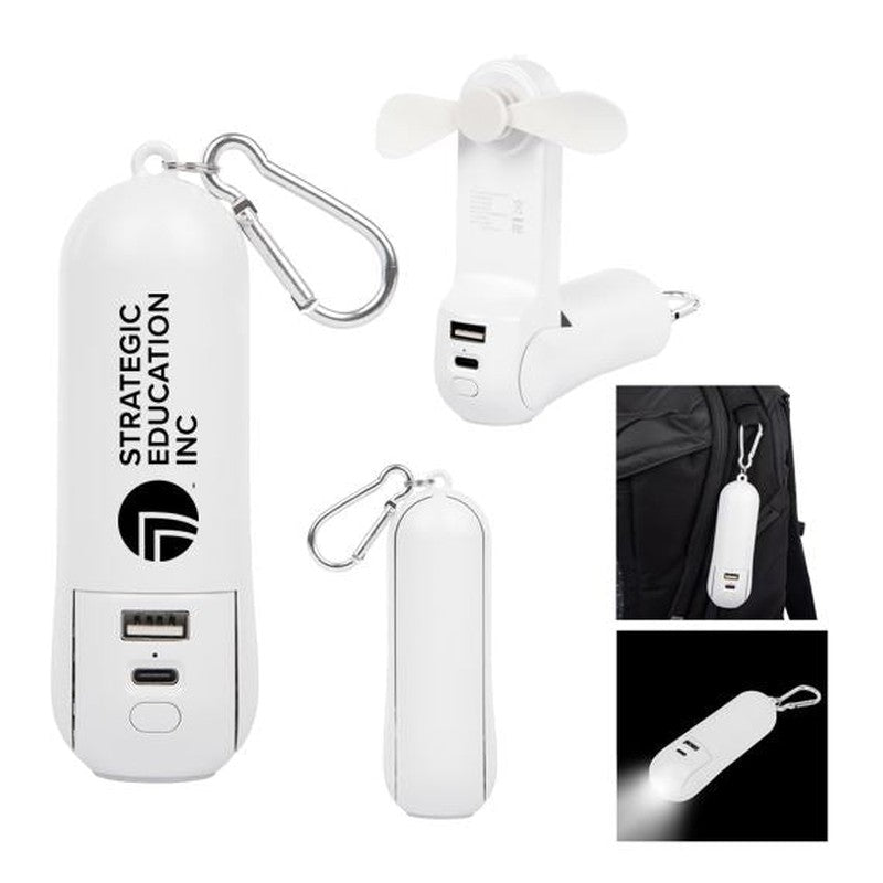 SEI RECHARGEABLE POWER BANK WITH FAN & FLASHLIGHT