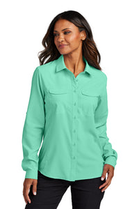 NEW - Port Authority® Ladies Long Sleeve UV Daybreak Shirt - Bright Seafoam