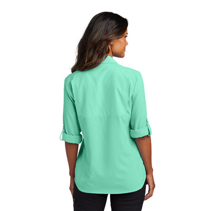 NEW - Port Authority® Ladies Long Sleeve UV Daybreak Shirt - Bright Seafoam