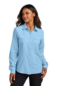 NEW - Port Authority® Ladies Long Sleeve UV Daybreak Shirt - Light Blue