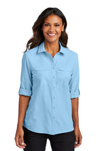 Load image into Gallery viewer, NEW - Port Authority® Ladies Long Sleeve UV Daybreak Shirt - Light Blue
