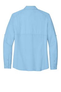 NEW - Port Authority® Ladies Long Sleeve UV Daybreak Shirt - Light Blue