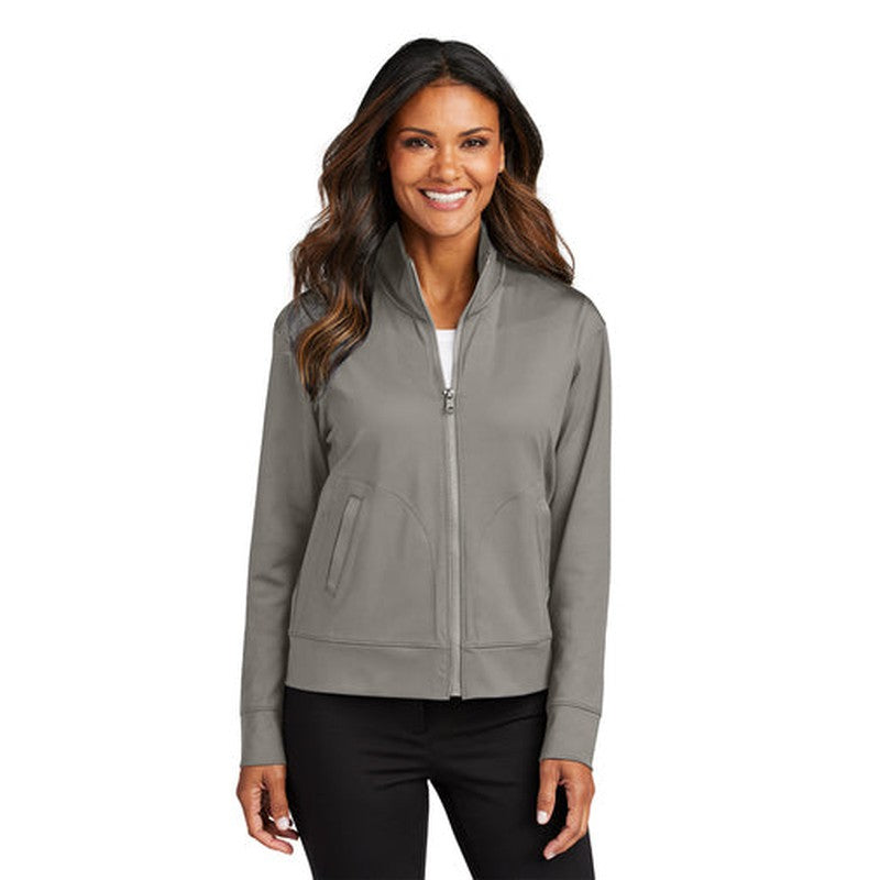 NEW - Port Authority® Ladies C-FREE® Double Knit Full-Zip - Smoke Grey