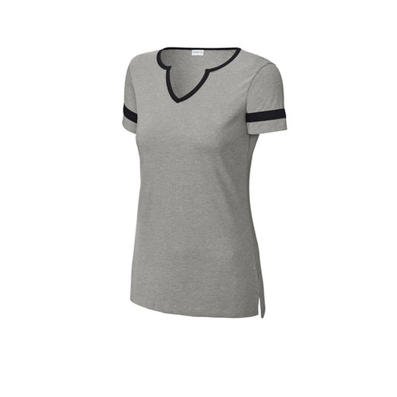 NEW SEI Sport-Tek® Ladies Halftime Notch Neck Tee - Vintage Heather/Black