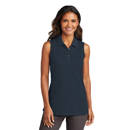 NEW - Port Authority® Ladies Dry Zone® UV Micro-Mesh Sleeveless Polo - River Blue Navy