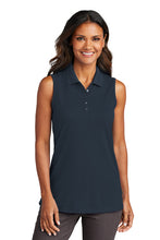 Load image into Gallery viewer, NEW - Port Authority® Ladies Dry Zone® UV Micro-Mesh Sleeveless Polo - River Blue Navy
