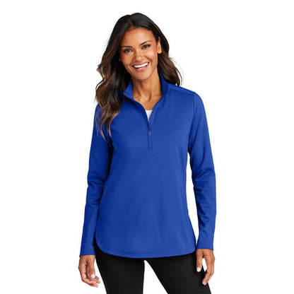 NEW - Port Authority® Ladies C-FREE® Double Knit 1/4-Zip - True Royal