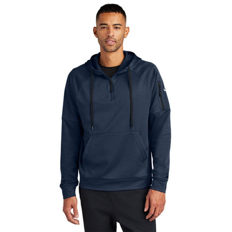 NEW - Nike Therma-FIT Pocket 1/4-Zip Fleece Hoodie - Navy