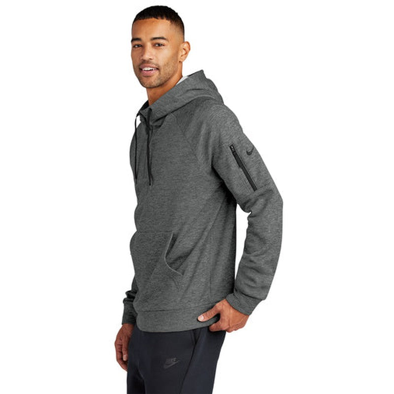 NEW - Nike Therma-FIT Pocket 1/4-Zip Fleece Hoodie - Charcoal Heather