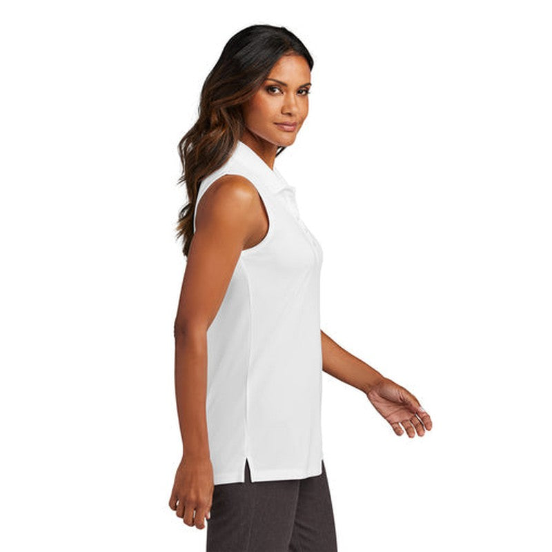 NEW - Port Authority® Ladies Dry Zone® UV Micro-Mesh Sleeveless Polo - White