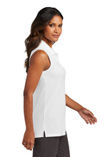 Load image into Gallery viewer, NEW - Port Authority® Ladies Dry Zone® UV Micro-Mesh Sleeveless Polo - White
