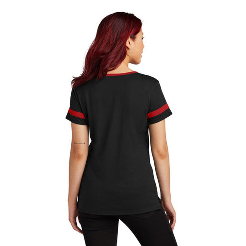 NEW SEI Sport-Tek® Ladies Halftime Notch Neck Tee Black/Deep Red