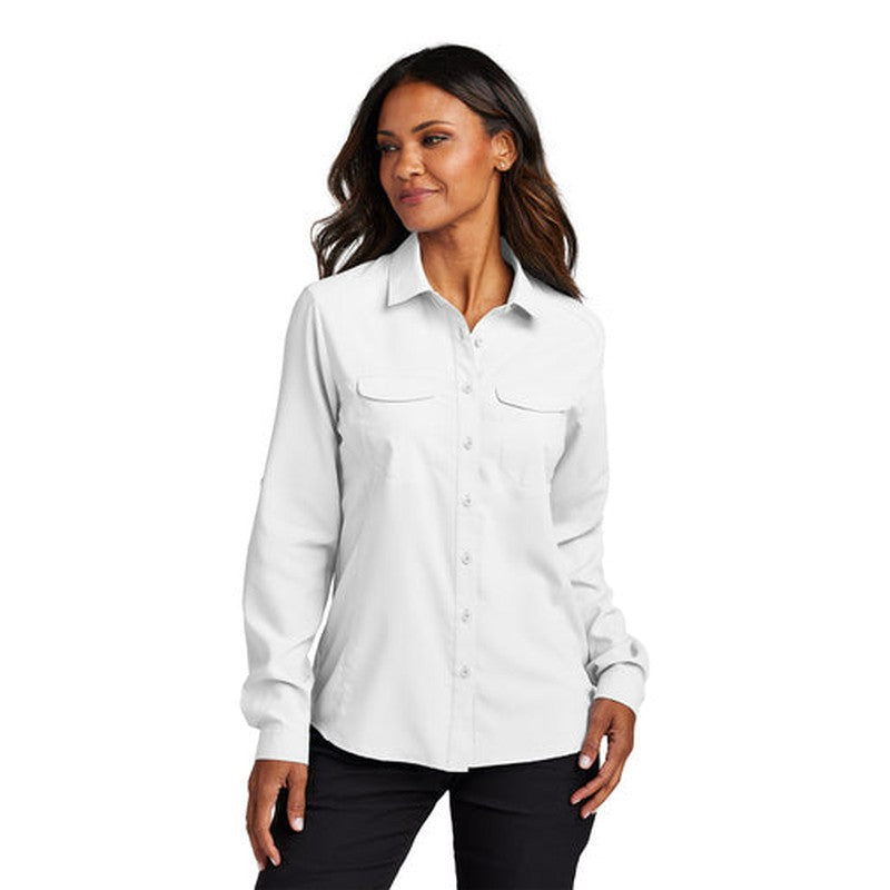 NEW - Port Authority® Ladies Long Sleeve UV Daybreak Shirt - White