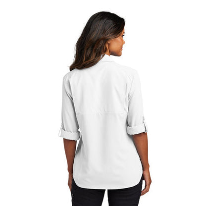 NEW - Port Authority® Ladies Long Sleeve UV Daybreak Shirt - White