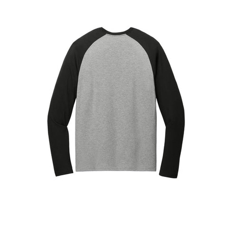 NEW SEI Allmade® Unisex Tri-Blend Long Sleeve Colorblock Raglan Deep Black/Aluminum Grey