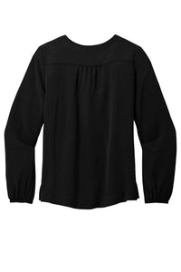 NEW - Port Authority® Ladies Textured Crepe Blouse - Deep Black