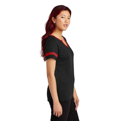 NEW SEI Sport-Tek® Ladies Halftime Notch Neck Tee Black/Deep Red