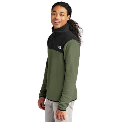 NEW - The North Face® Glacier 1/4-Zip Fleece - New Taupe Green/TNF Black