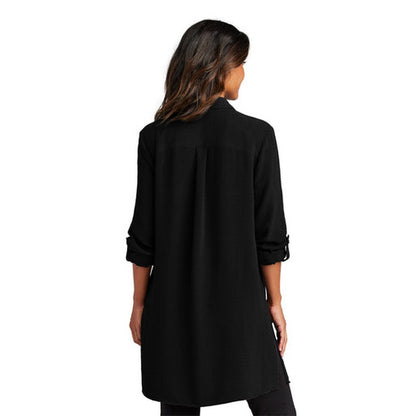 NEW SEI Port Authority® Ladies Textured Crepe Long Tunic - Deep Black