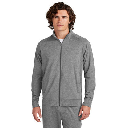 NEW SEI Sport-Tek® Sport-Wick® Stretch Full-Zip Cadet Jacket - Charcoal Grey Heather