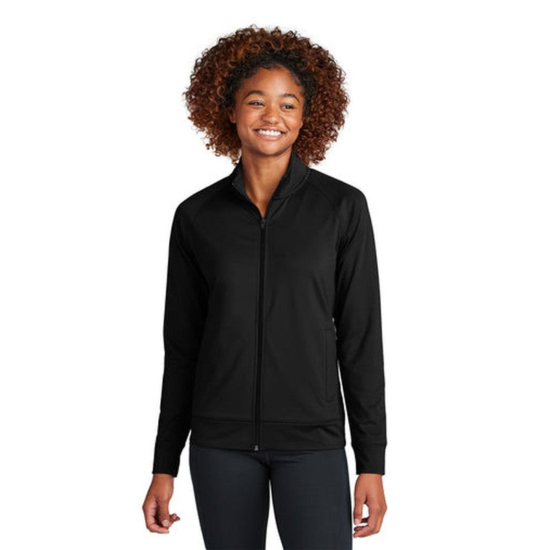 NEW SEI Sport-Tek® Ladies Sport-Wick® Stretch Full-Zip Cadet Jacket - Black