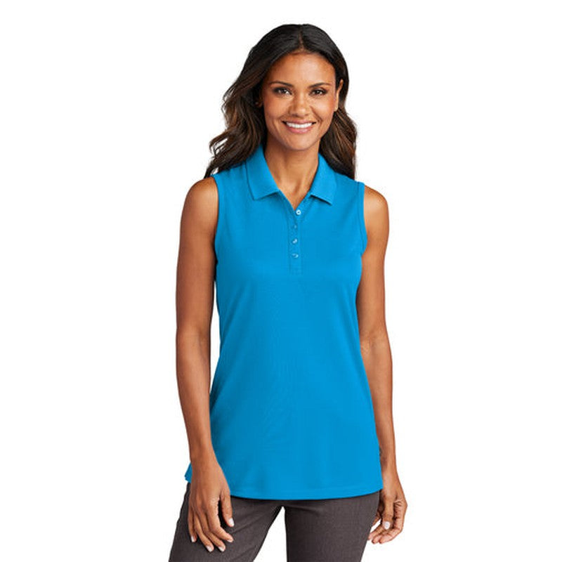 NEW - Port Authority® Ladies Dry Zone® UV Micro-Mesh Sleeveless Polo - Coastal Blue