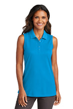 Load image into Gallery viewer, NEW - Port Authority® Ladies Dry Zone® UV Micro-Mesh Sleeveless Polo - Coastal Blue
